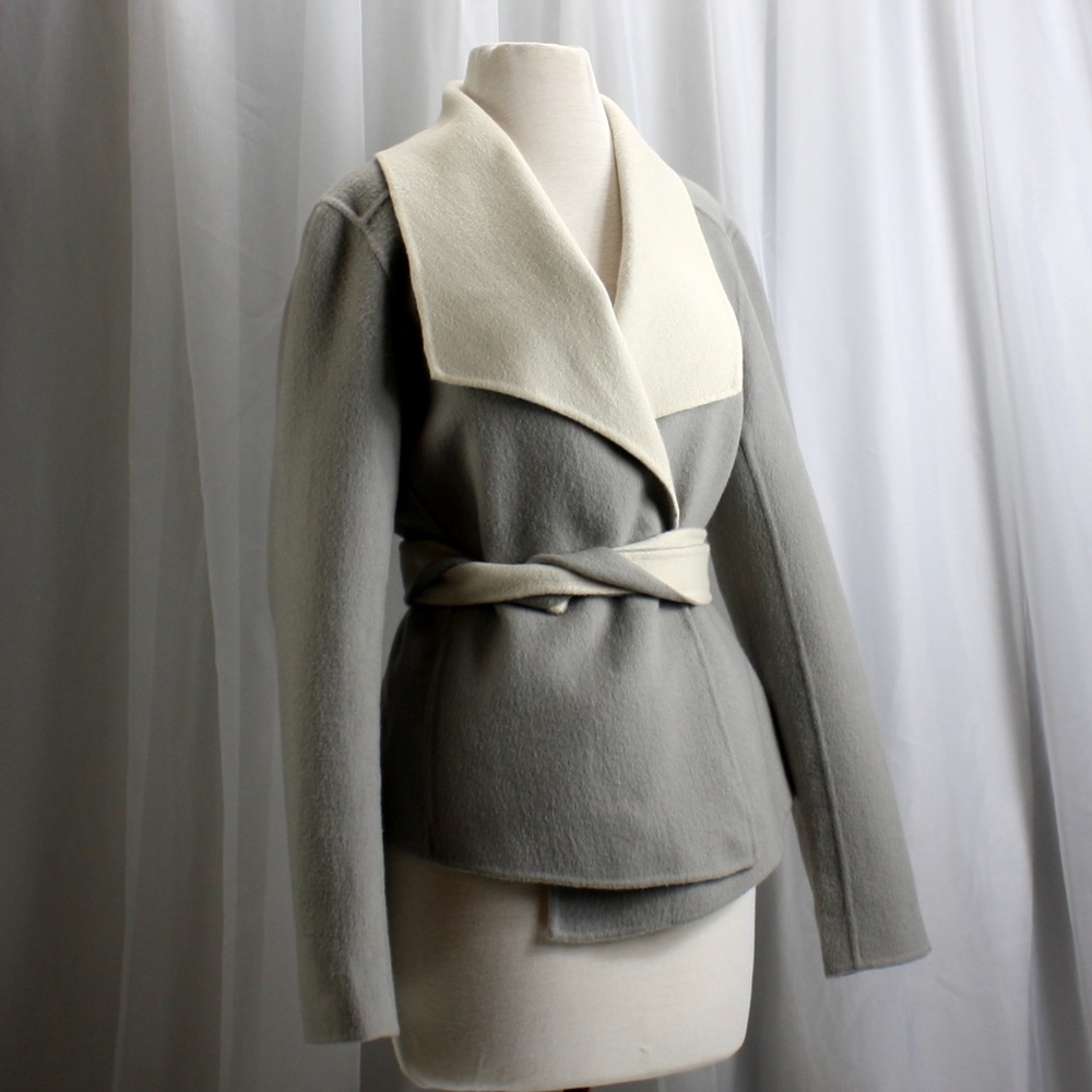 Light Grey Wool Jacket, with belt